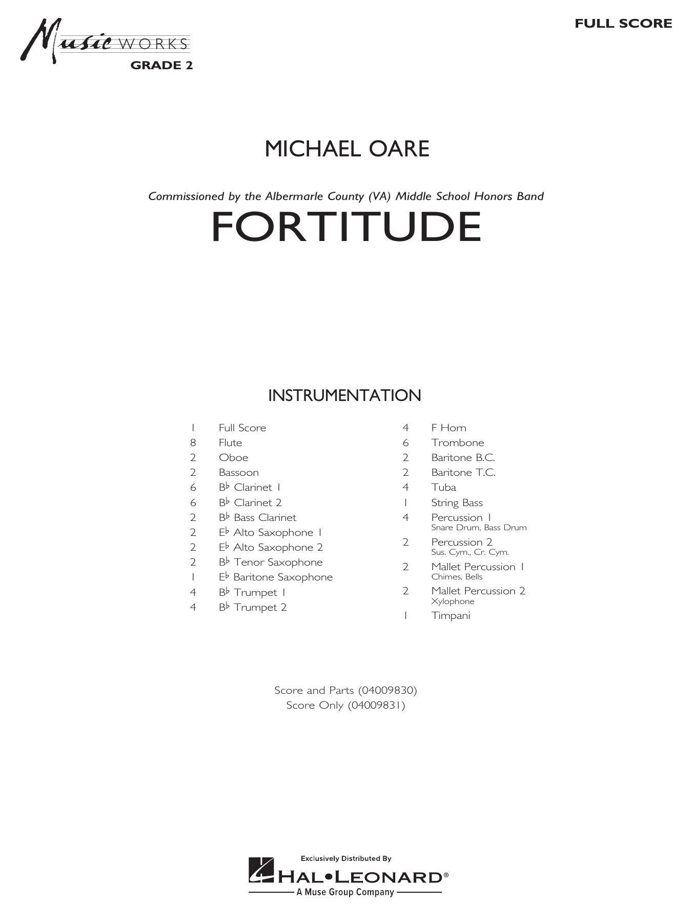 Fortitude: Concert Band Conductor Score & Parts