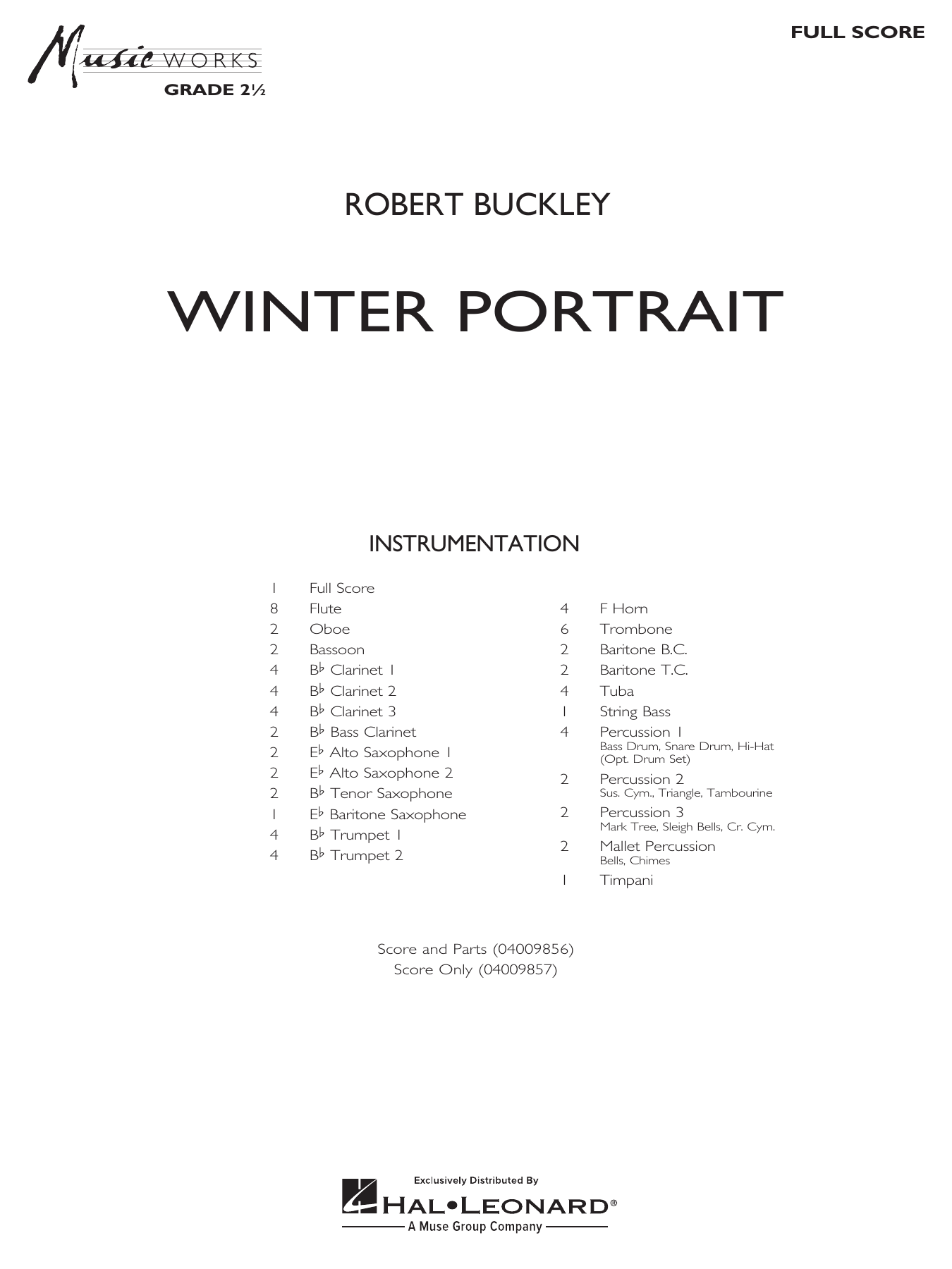 Winter Portrait: Concert Band Conductor Score & Parts