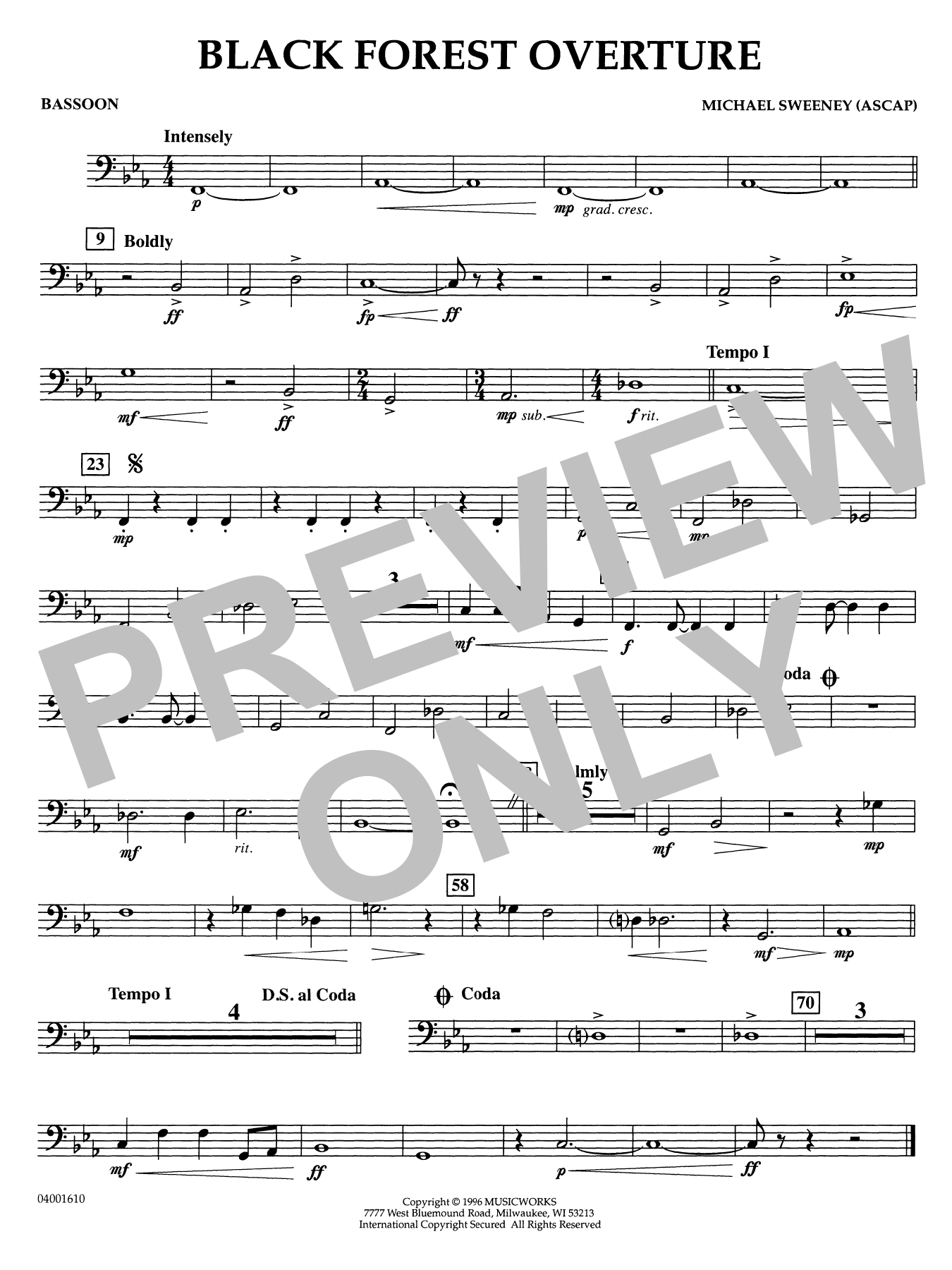 Black Forest Overture - Bassoon
