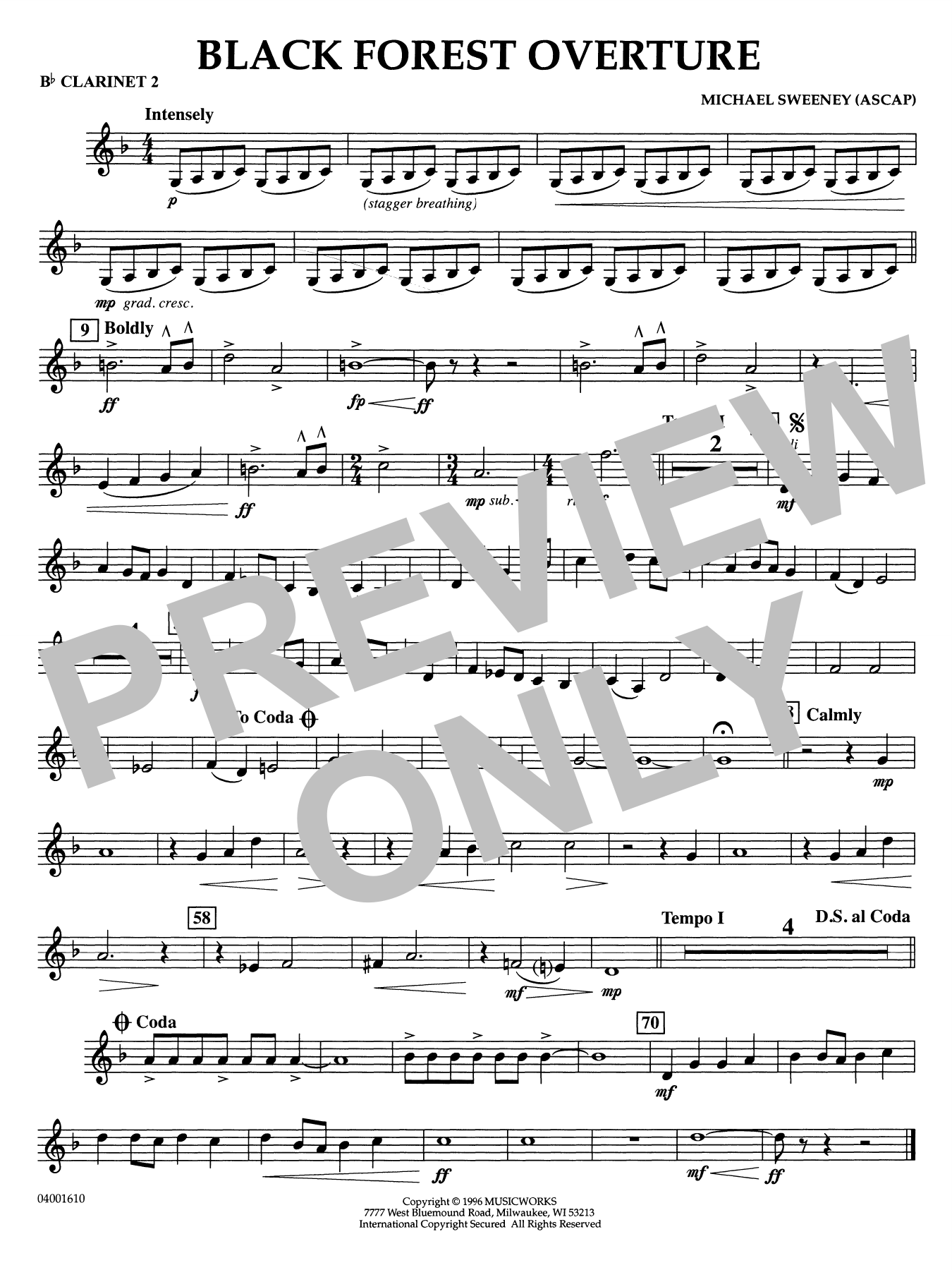Black Forest Overture - Bb Clarinet 2