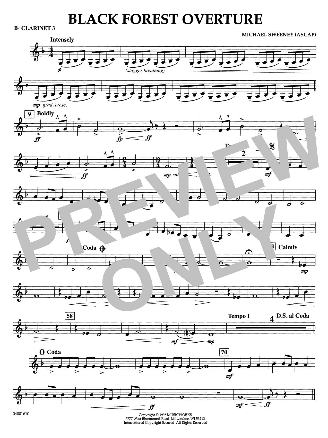 Black Forest Overture - Bb Clarinet 3
