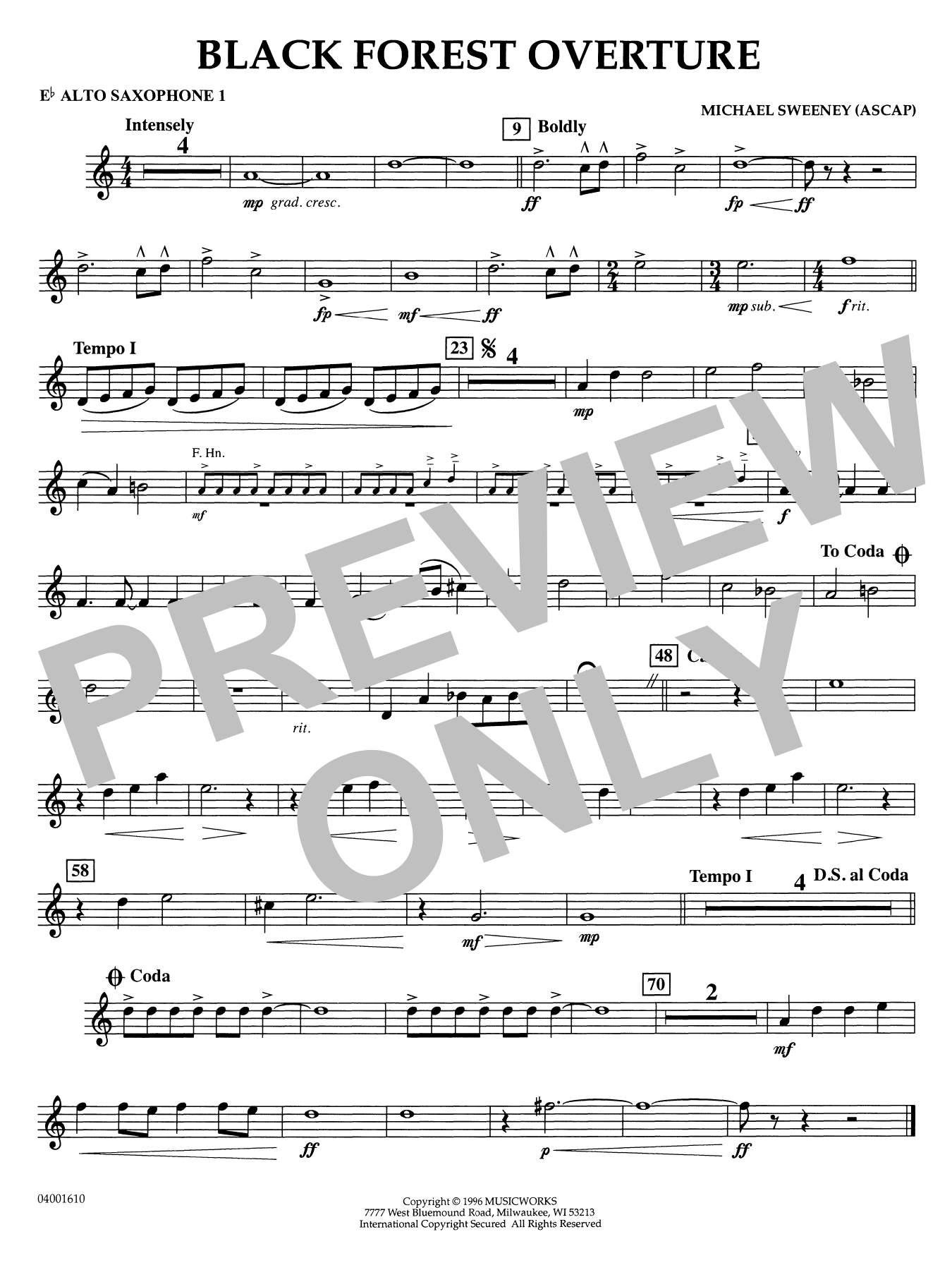 Black Forest Overture - Eb Alto Saxophone 1