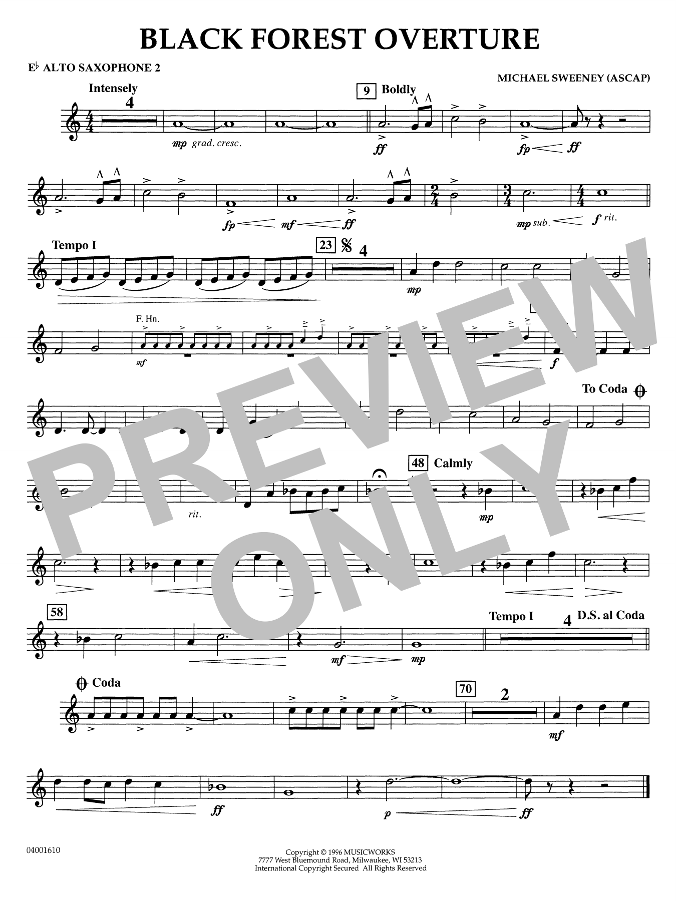 Black Forest Overture - Eb Alto Saxophone 2