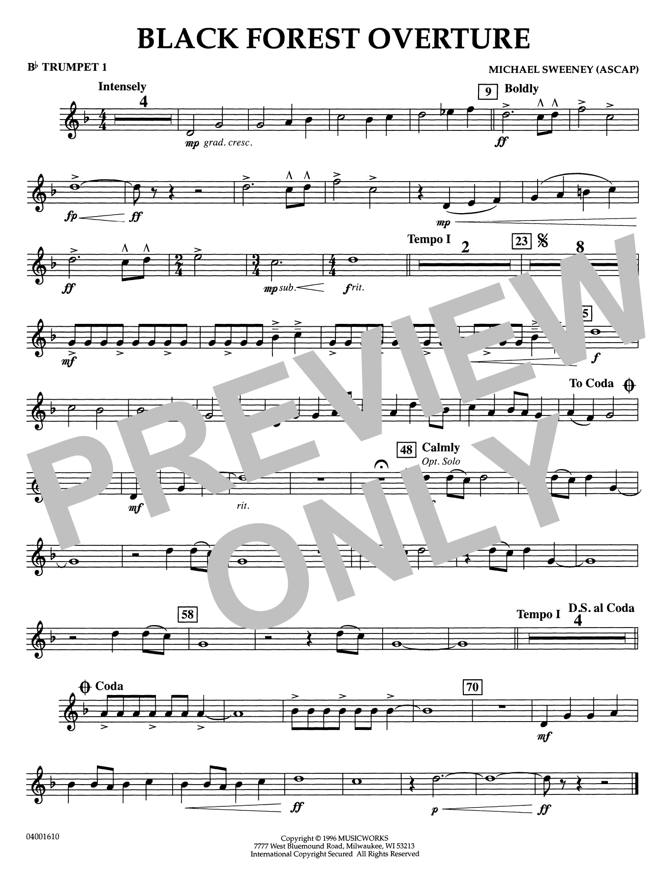 Black Forest Overture - Bb Trumpet 1