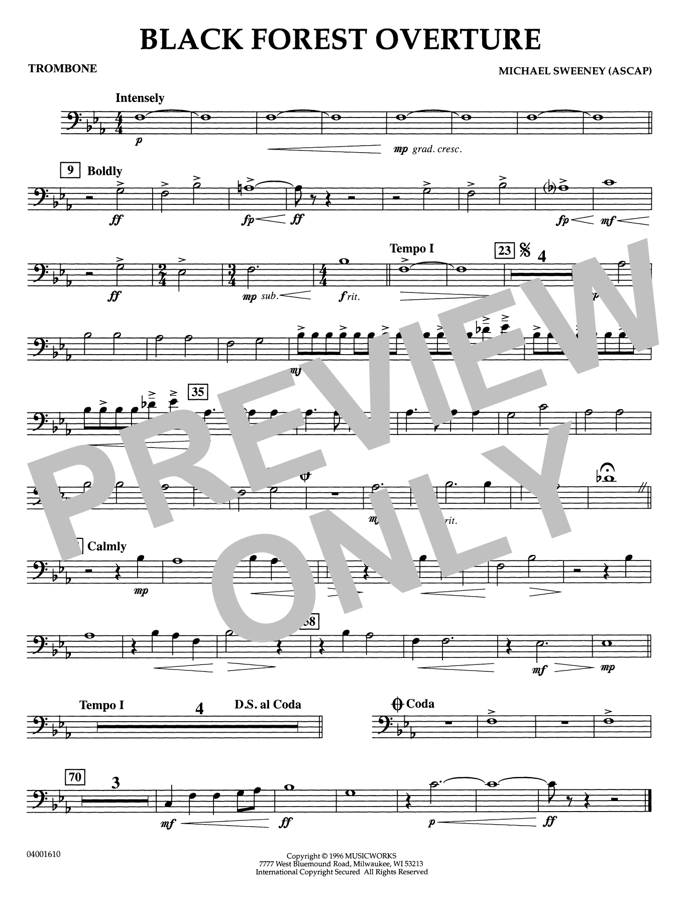 Black Forest Overture - Trombone