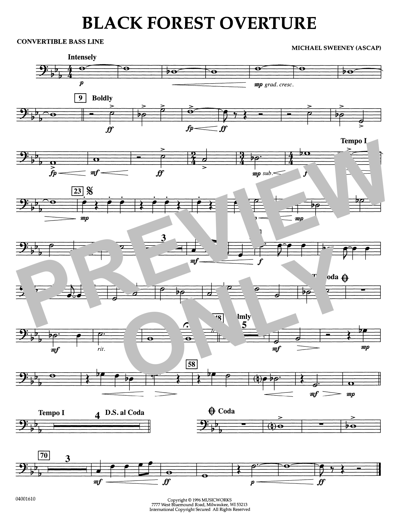 Black Forest Overture - Convertible Bass Line