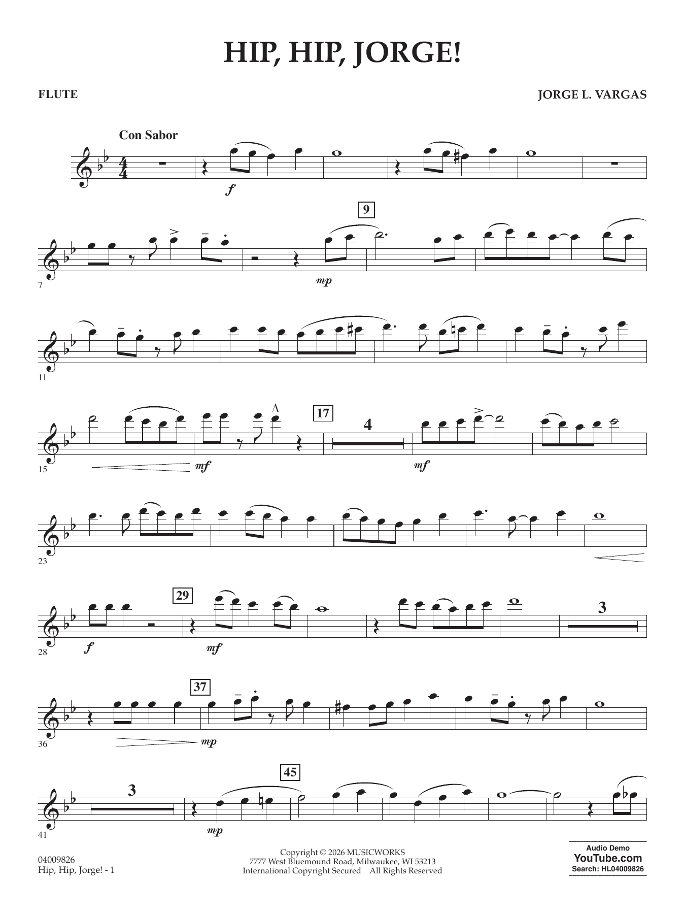 Hip, Hip, Jorge! - Flute
