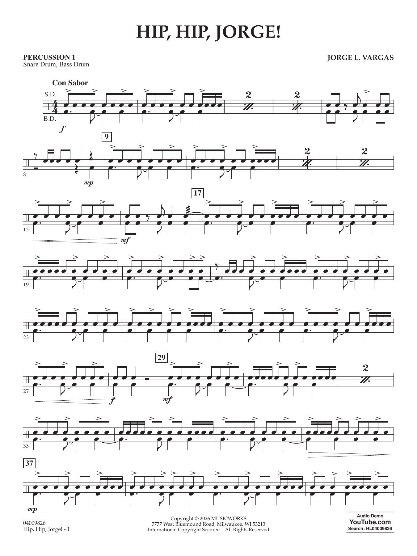 Hip, Hip, Jorge! - Percussion 1