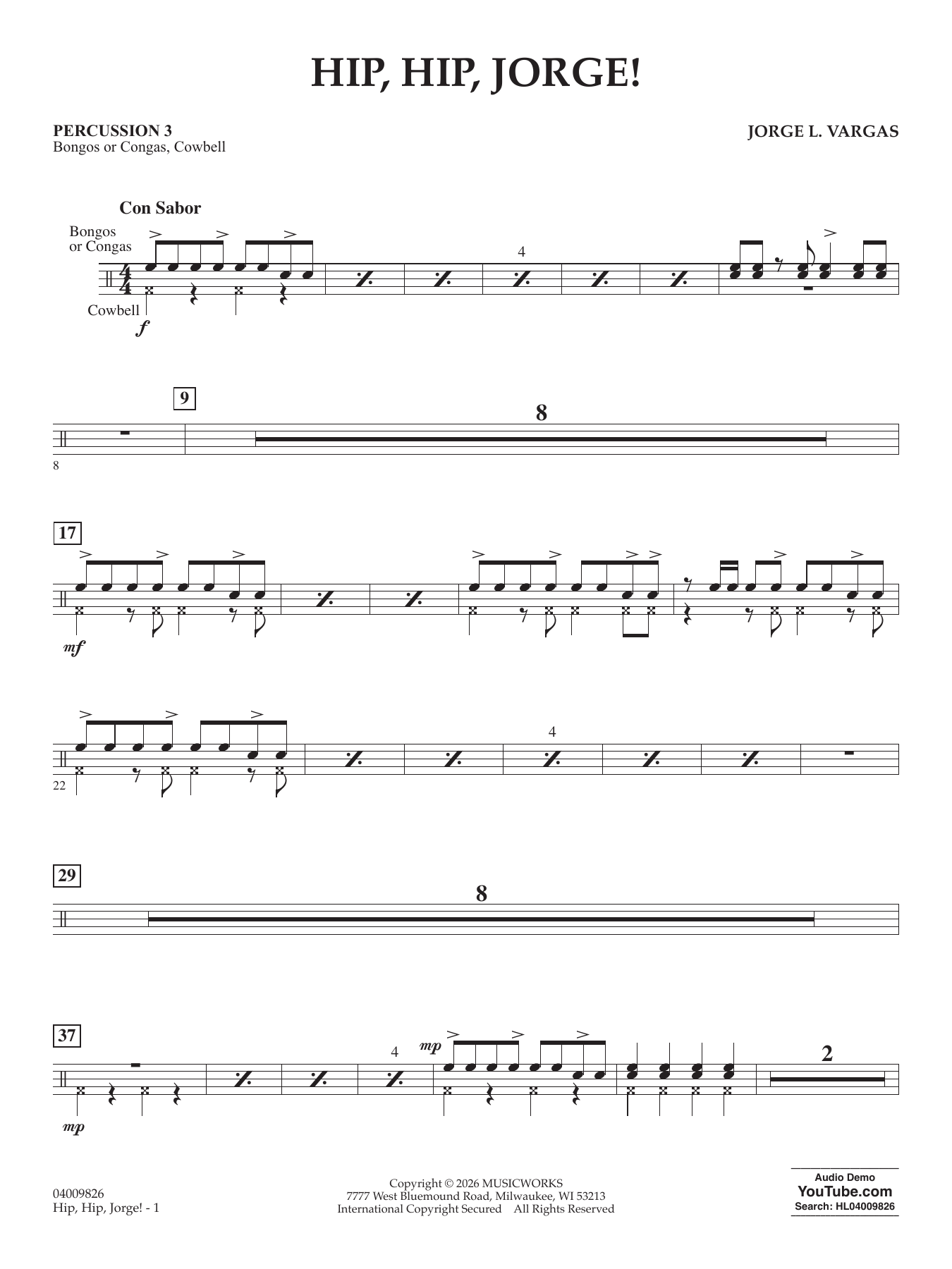 Hip, Hip, Jorge! - Percussion 3