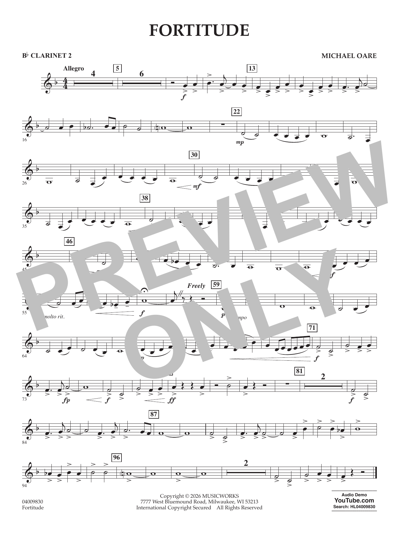 Fortitude - Bb Clarinet 2