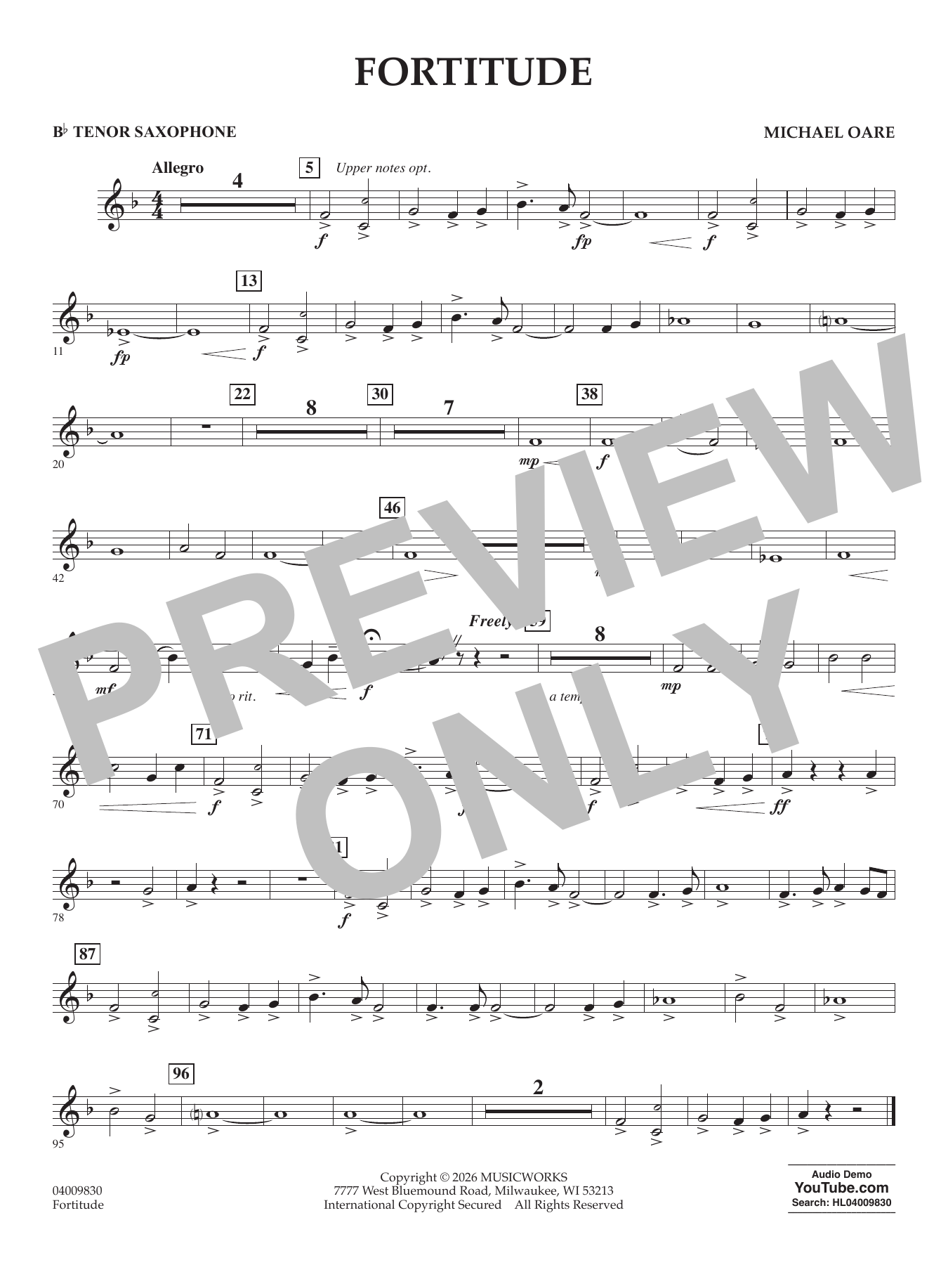Fortitude - Bb Tenor Saxophone