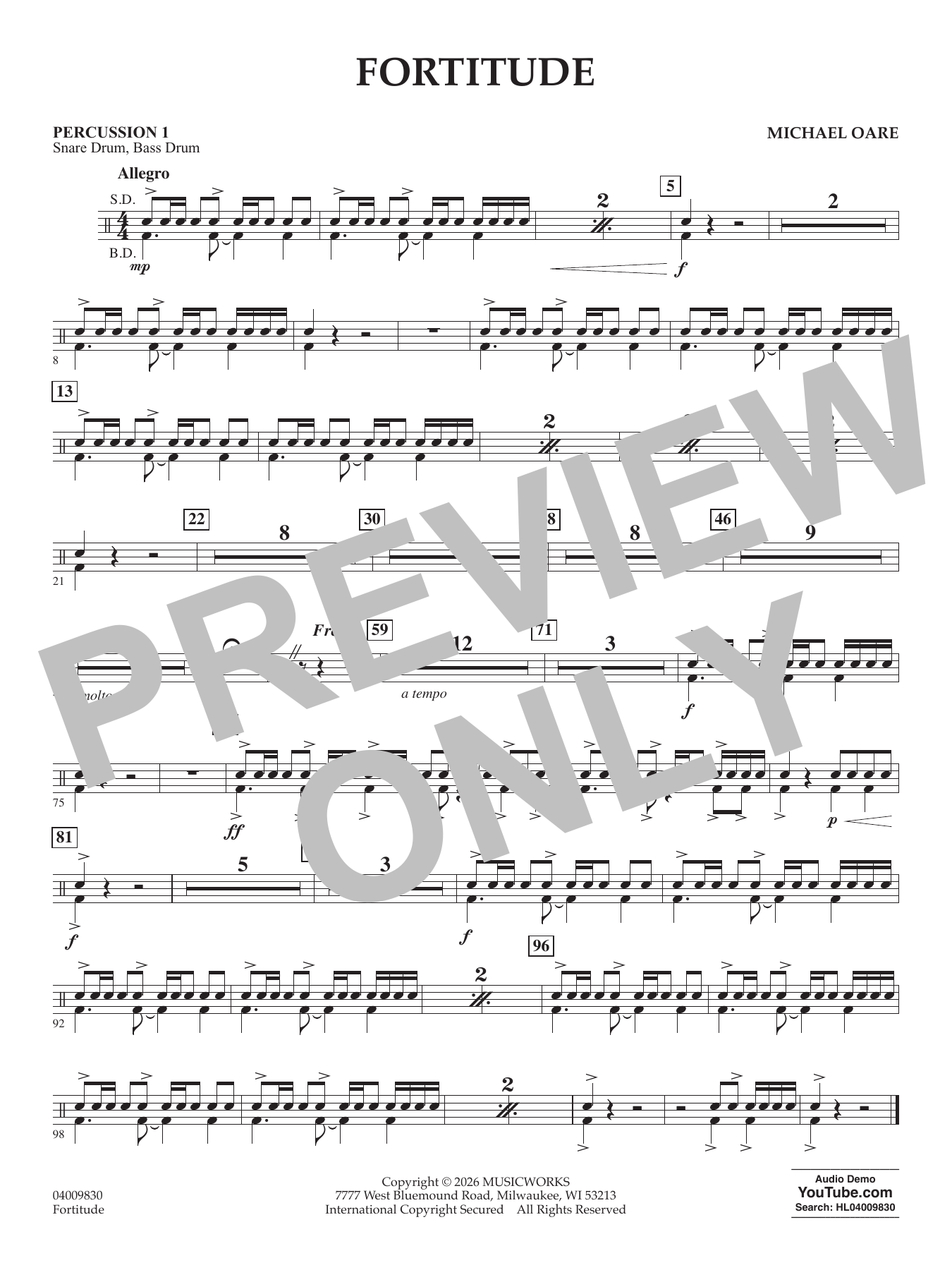 Fortitude - Percussion 1
