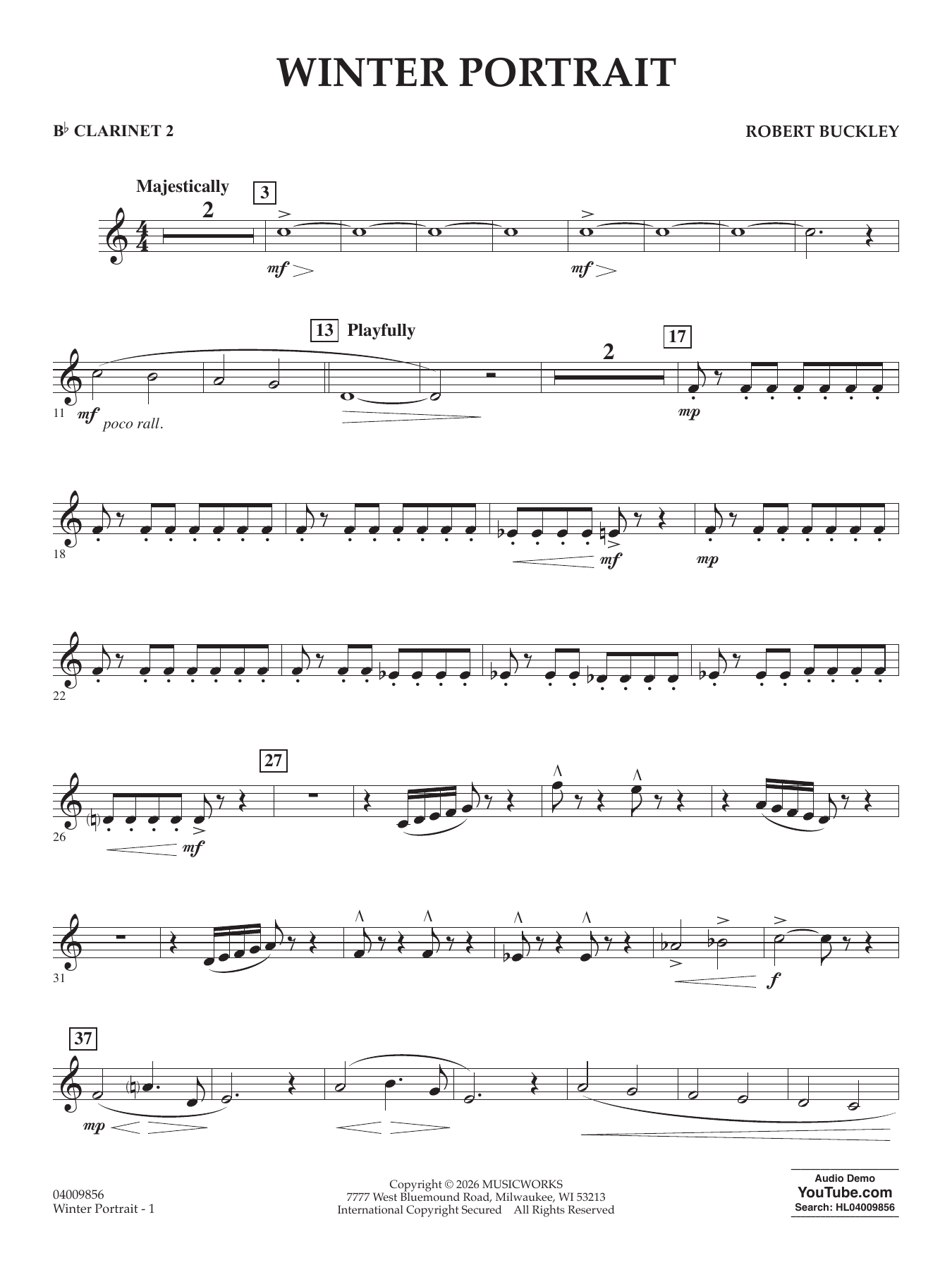 Winter Portrait - Bb Clarinet 2