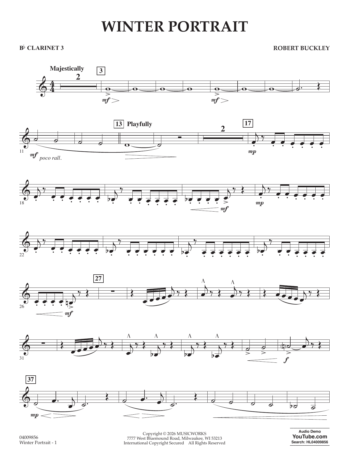 Winter Portrait - Bb Clarinet 3