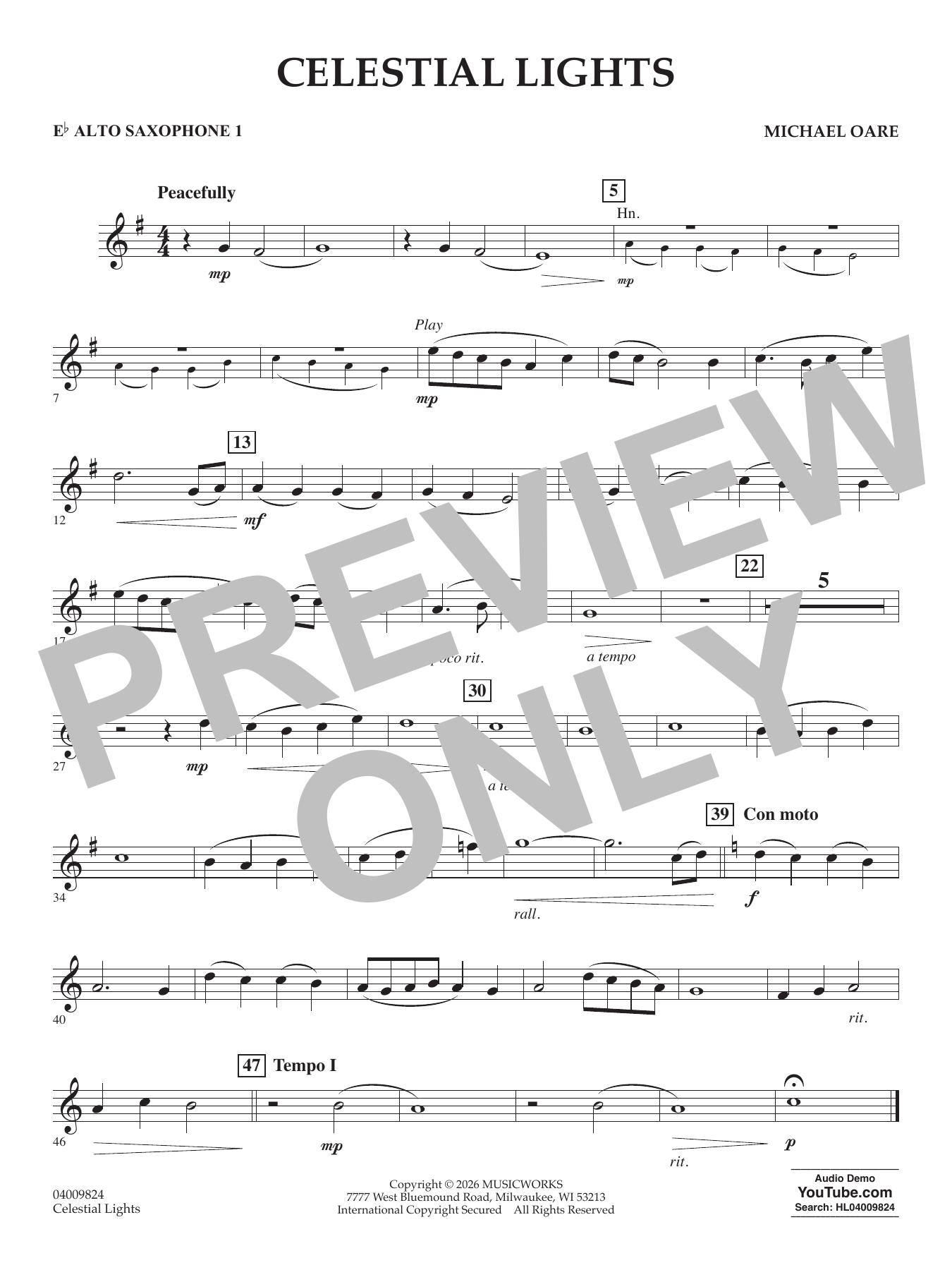 Celestial Lights - Eb Alto Saxophone 1