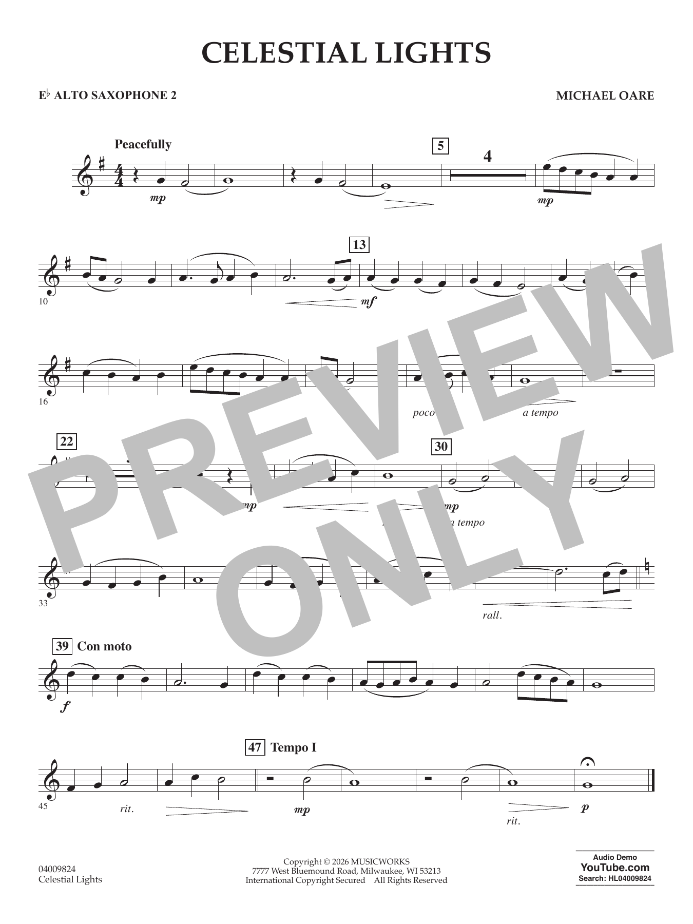 Celestial Lights - Eb Alto Saxophone 2