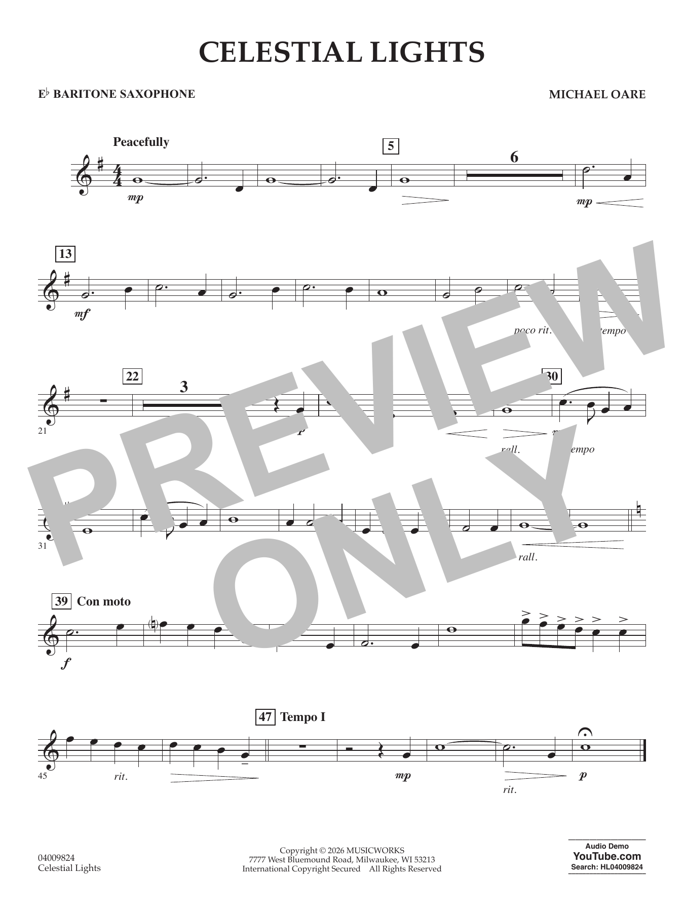 Celestial Lights - Eb Baritone Saxophone
