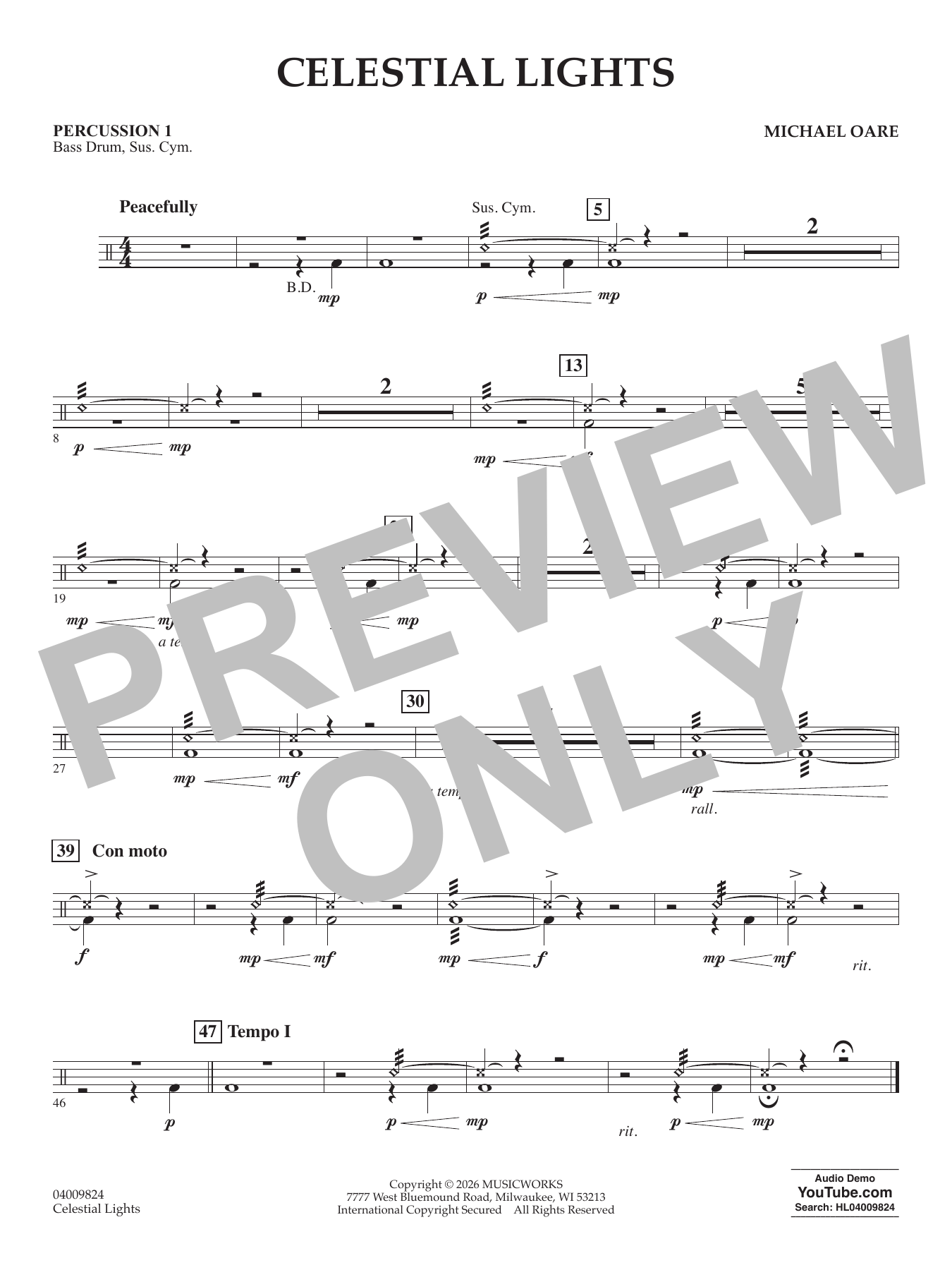 Celestial Lights - Percussion 1