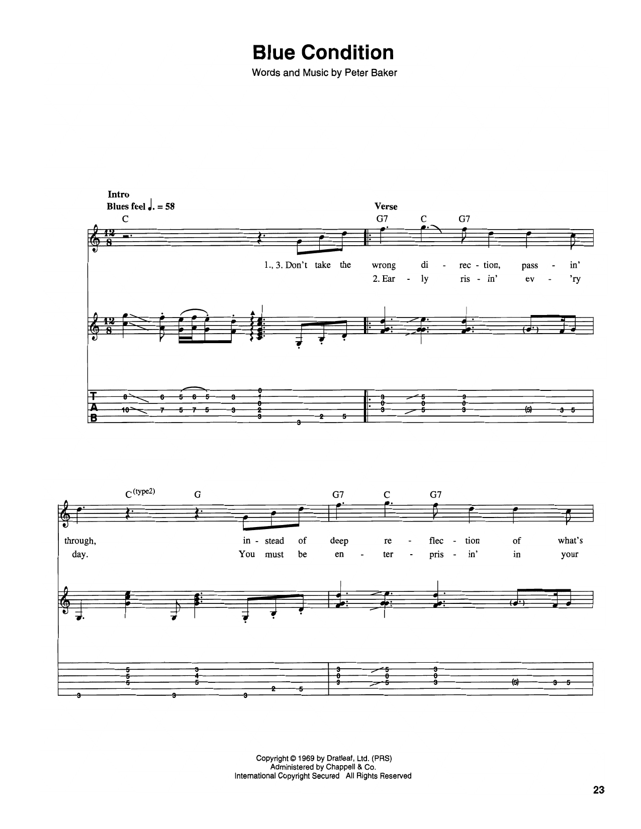 Blue Condition: Guitar Tab