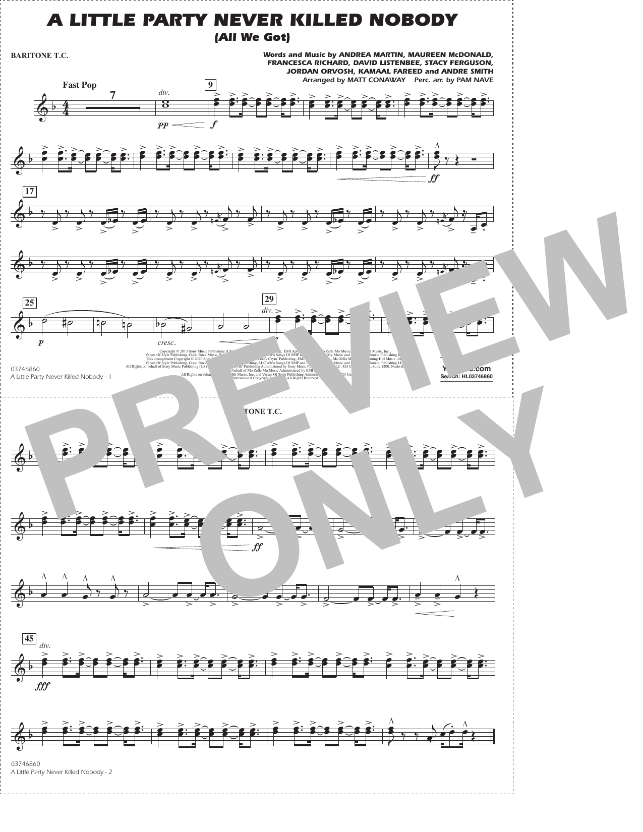 A Little Party Never Killed Nobody (arr. Conaway Nave) - Baritone T.C.