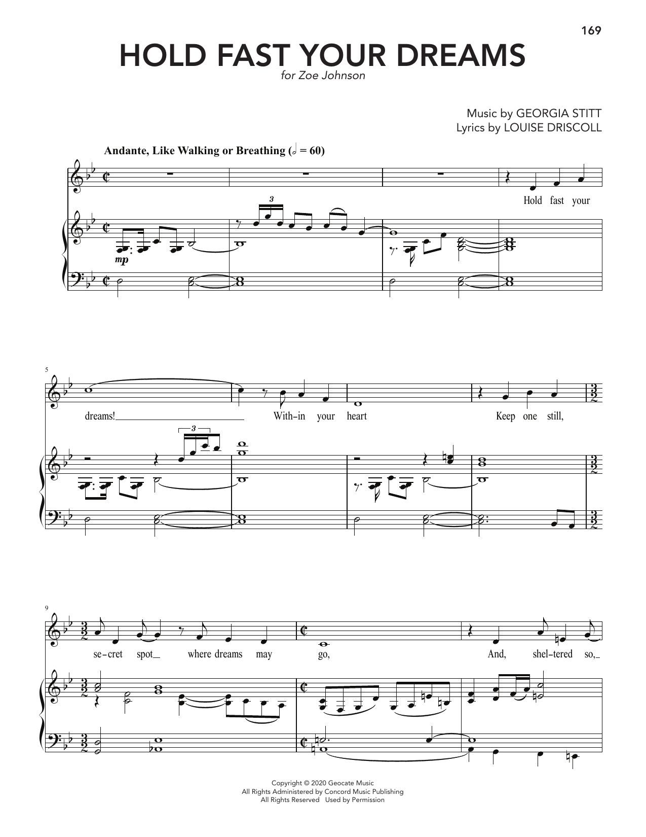 Hold Fast Your Dreams: Piano Vocal
