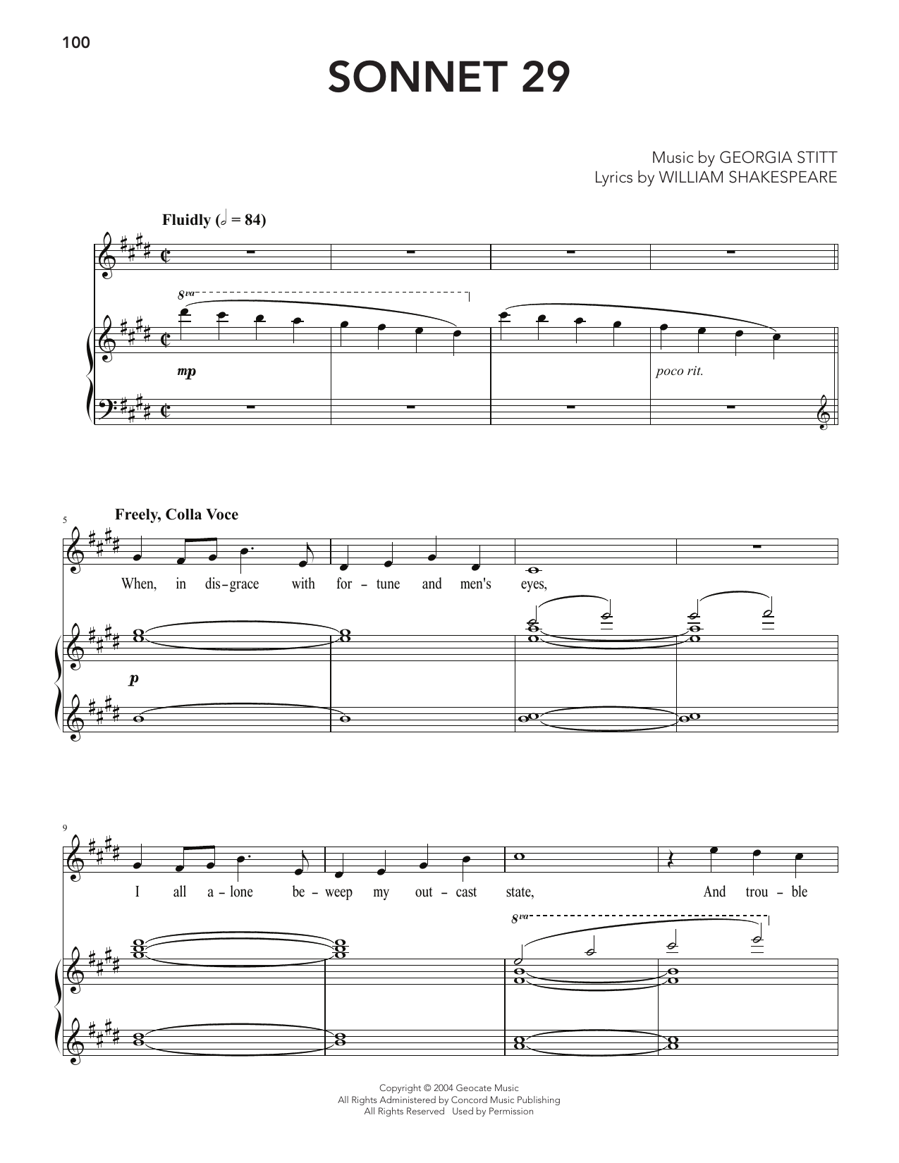 Sonnet 29: Piano Vocal