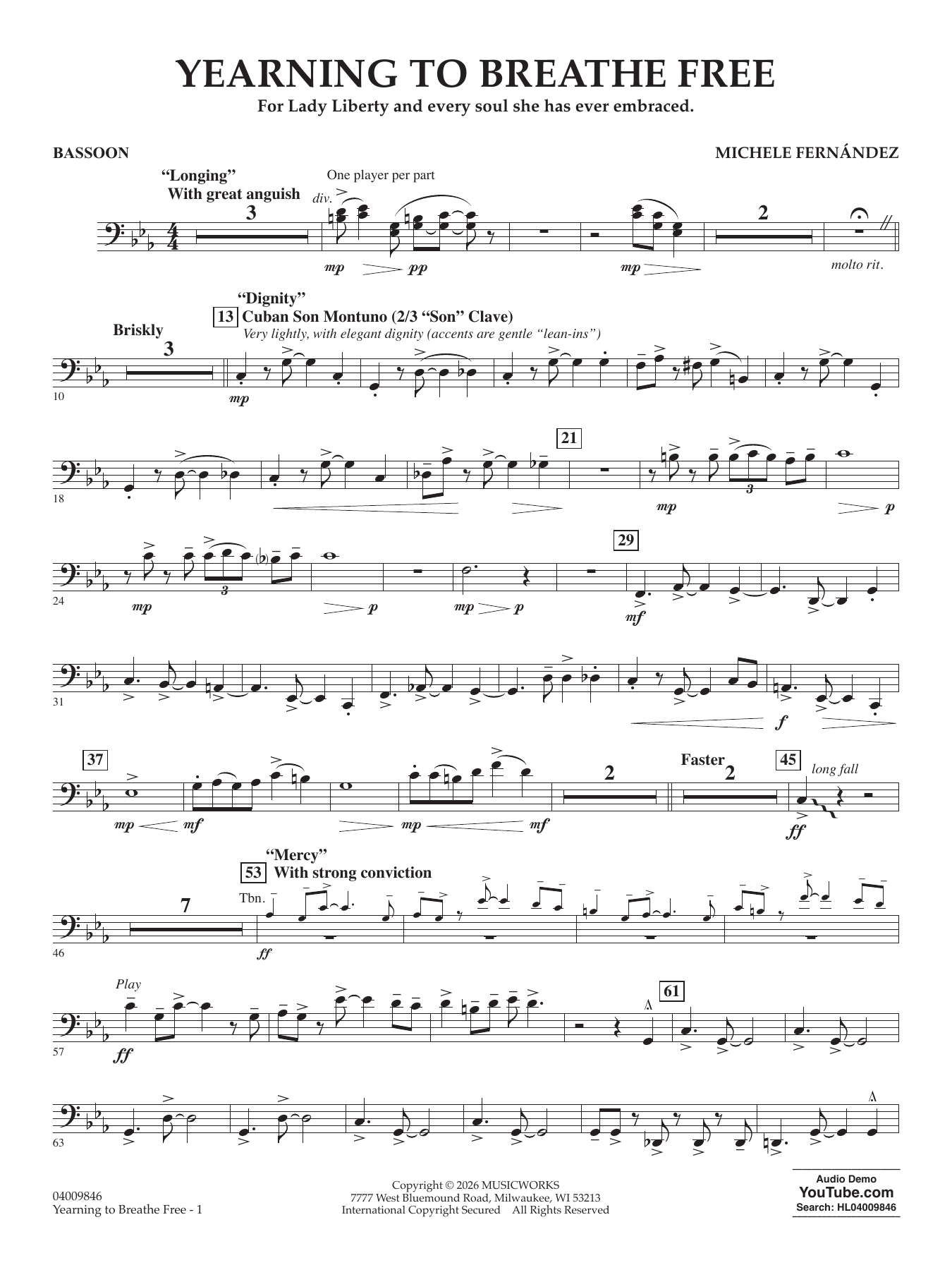 Yearning To Breathe Free - Bassoon