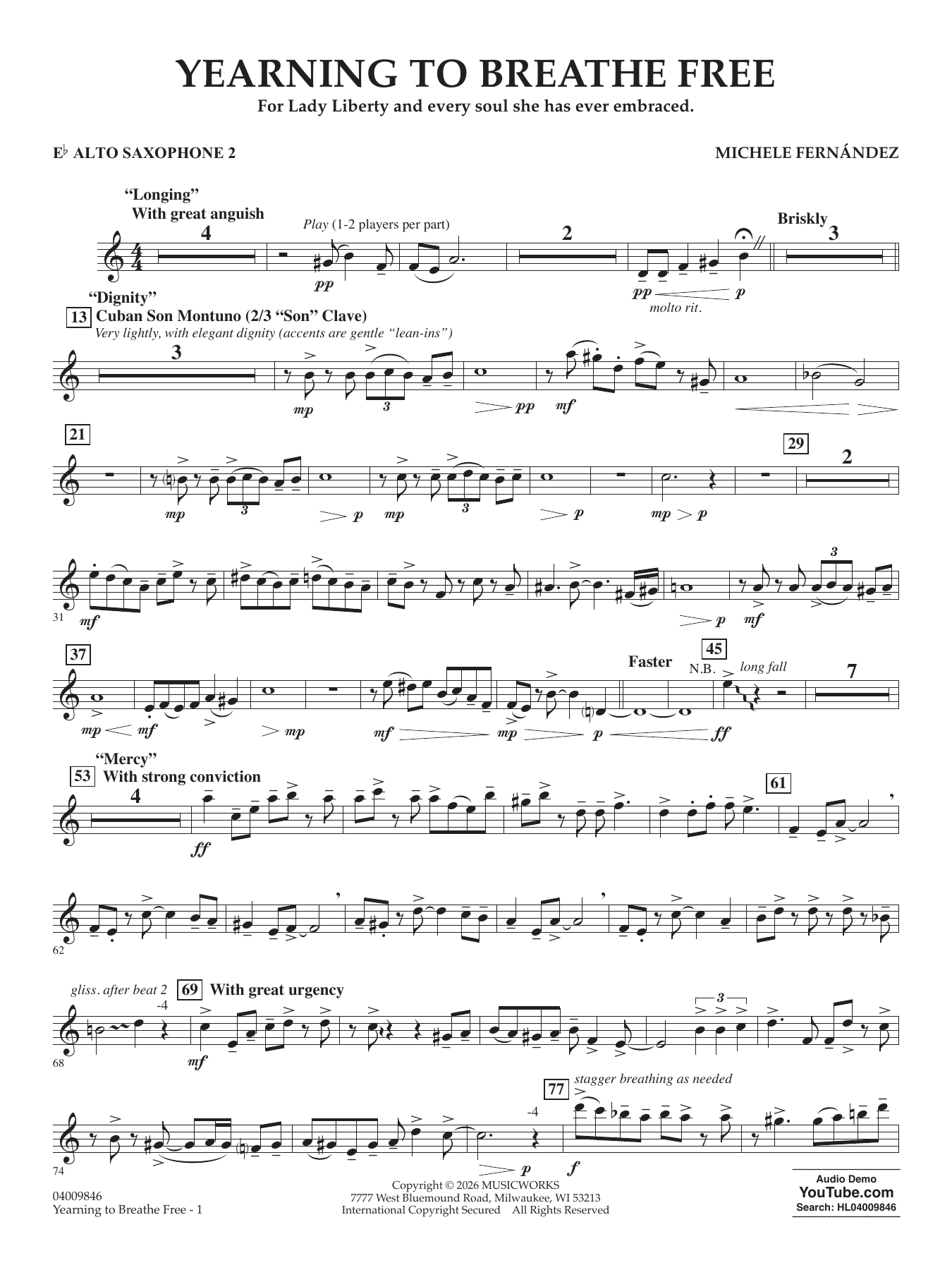 Yearning To Breathe Free - Eb Alto Saxophone 2