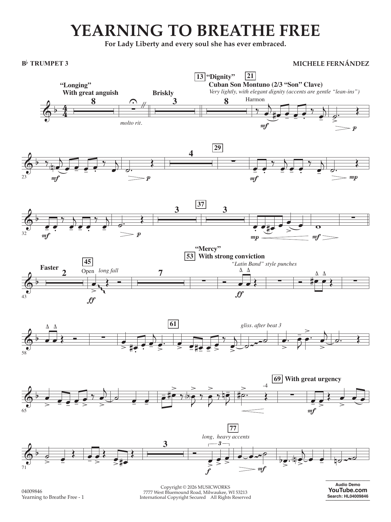 Yearning To Breathe Free - Bb Trumpet 3