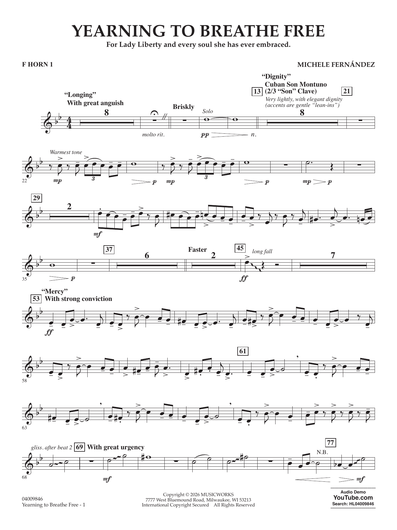 Yearning To Breathe Free - F Horn 1