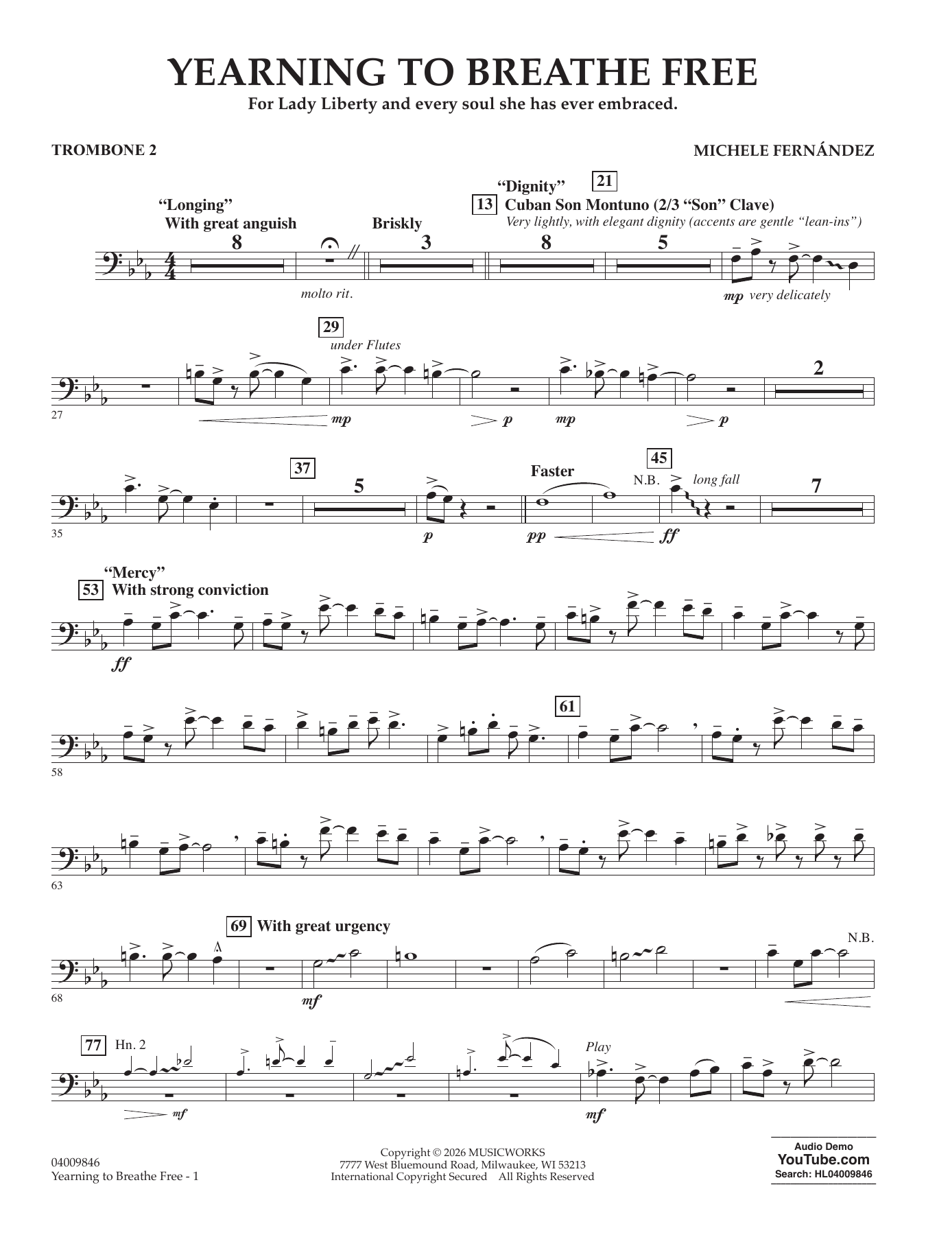 Yearning To Breathe Free - Trombone 2