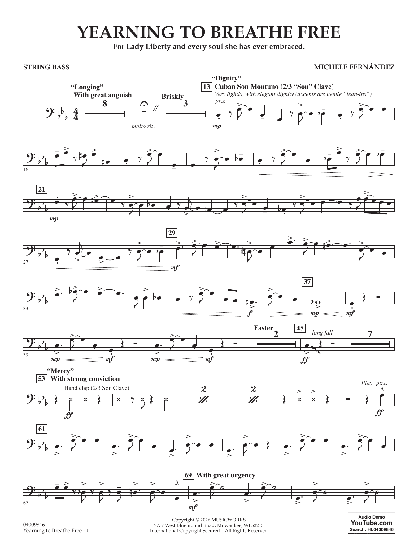 Yearning To Breathe Free - String Bass