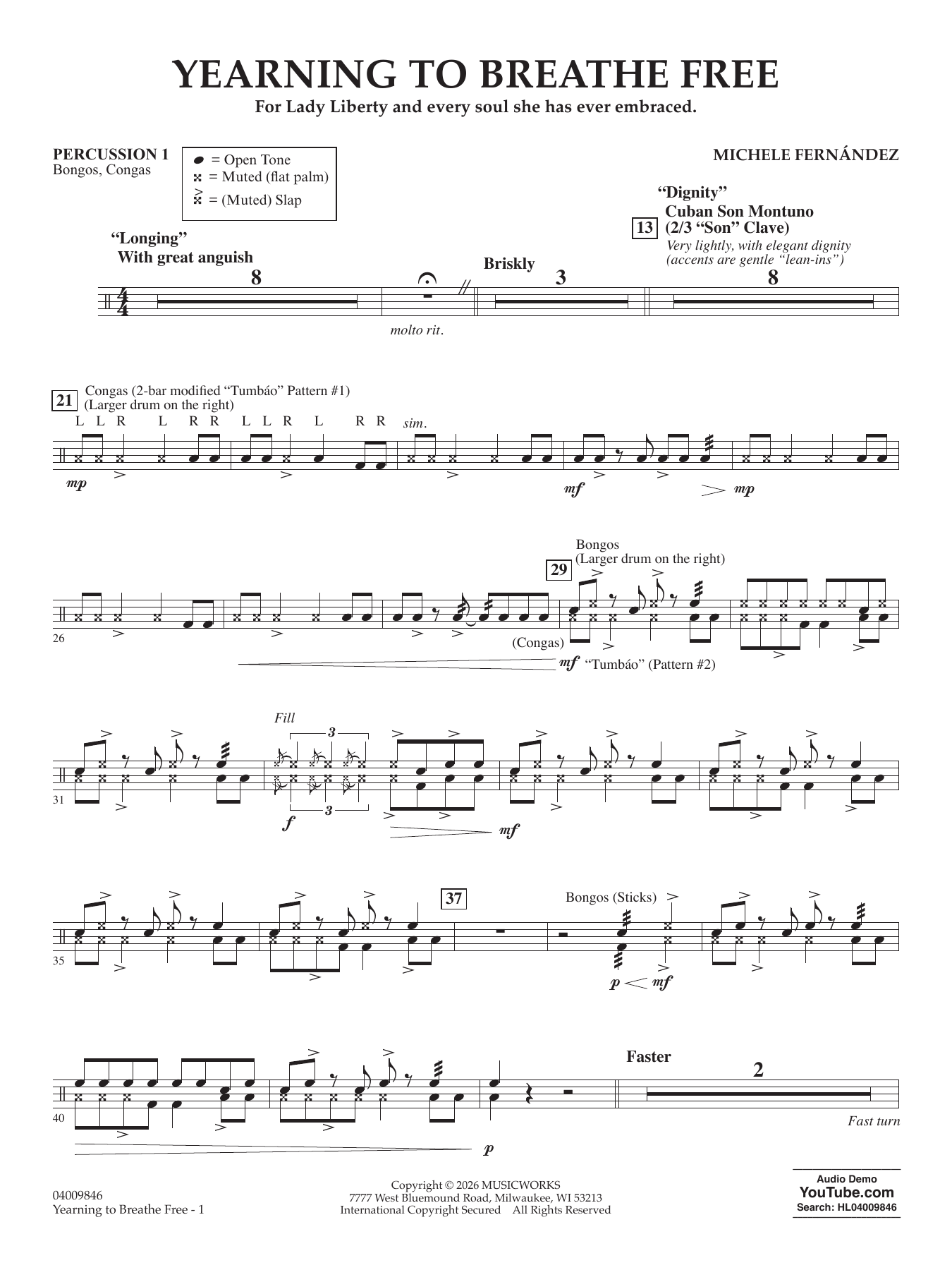Yearning To Breathe Free - Percussion 1
