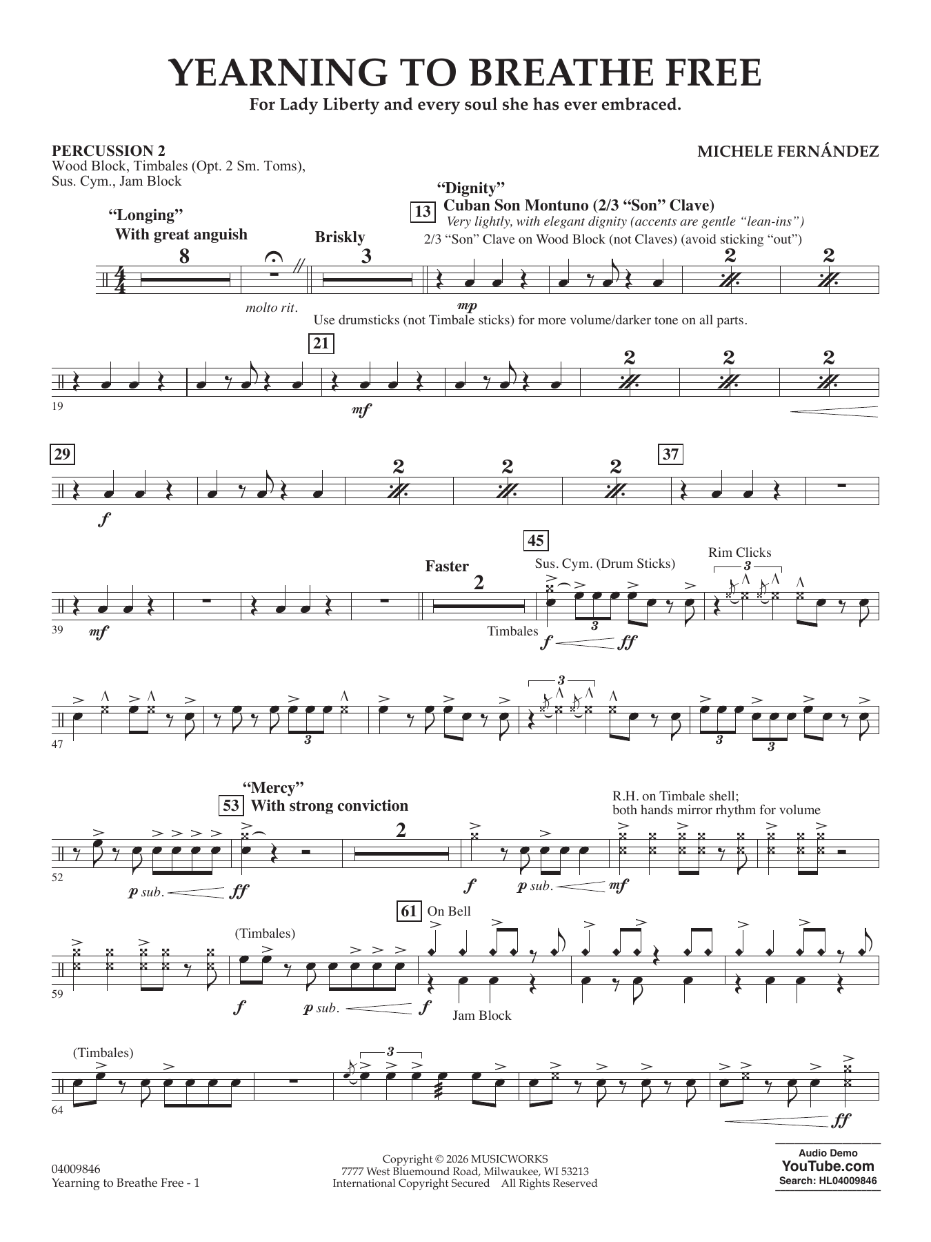 Yearning To Breathe Free - Percussion 2
