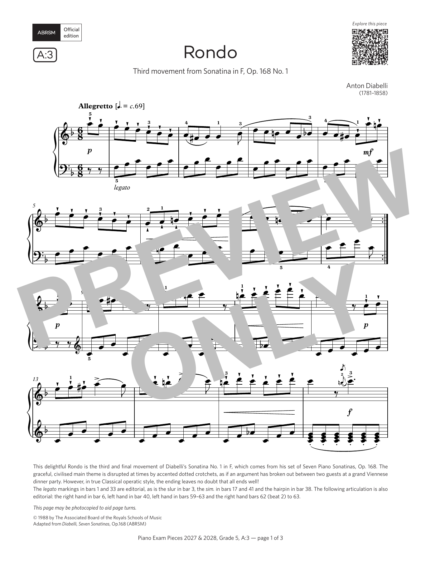 Rondo (Grade 5, list A3, from the ABRSM Piano Syllabus 2027 & 2028): Piano Solo