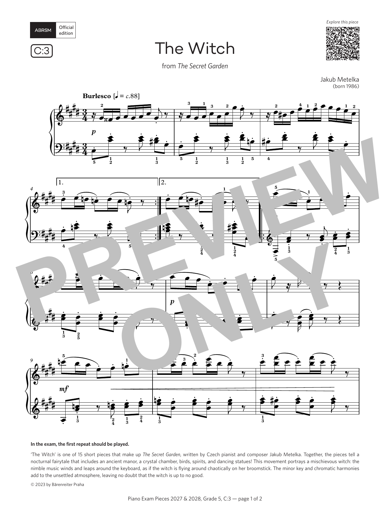 The Witch (Grade 5, list C3, from the ABRSM Piano Syllabus 2027 & 2028): Piano Solo