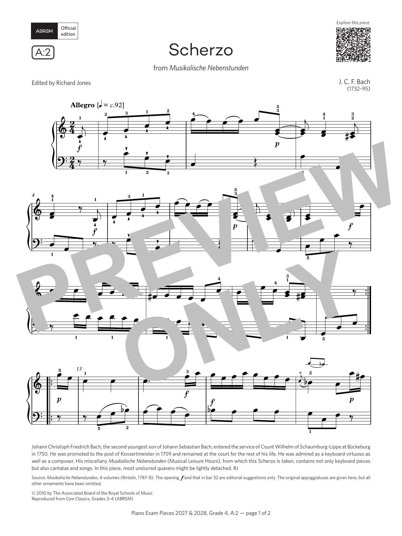 Scherzo (Grade 4, list A2, from the ABRSM Piano Syllabus 2027 & 2028): Piano Solo