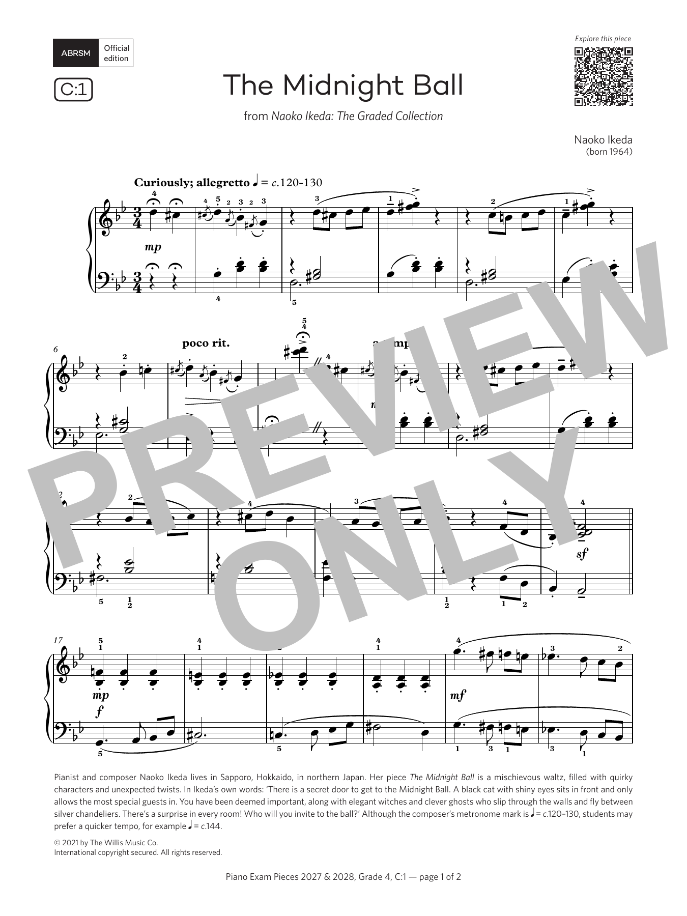 The Midnight Ball (Grade 4, list C1, from the ABRSM Piano Syllabus 2027 & 2028): Piano Solo