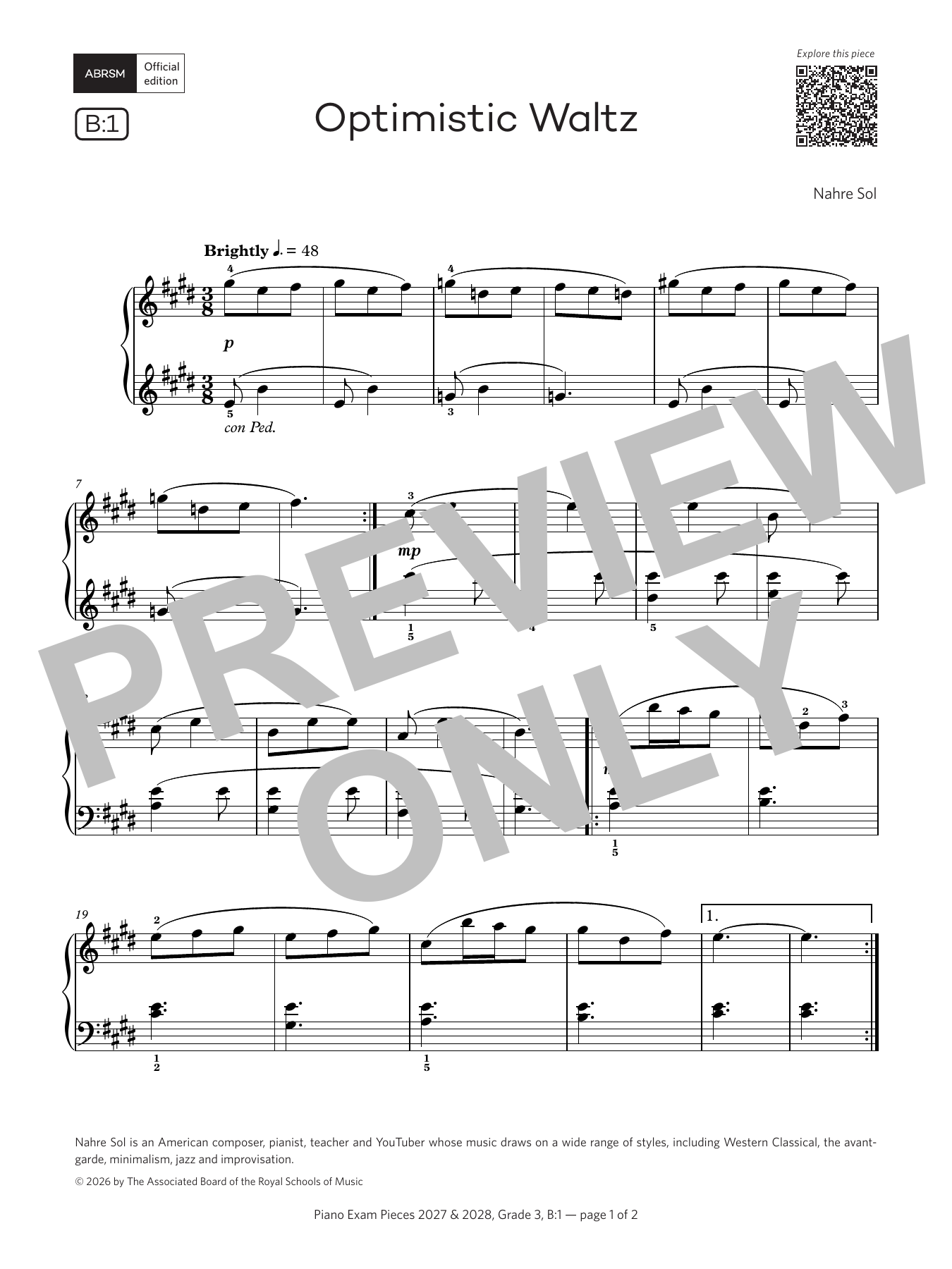 Optimistic Waltz (Grade 3, list B1, from the ABRSM Piano Syllabus 2027 & 2028): Piano Solo