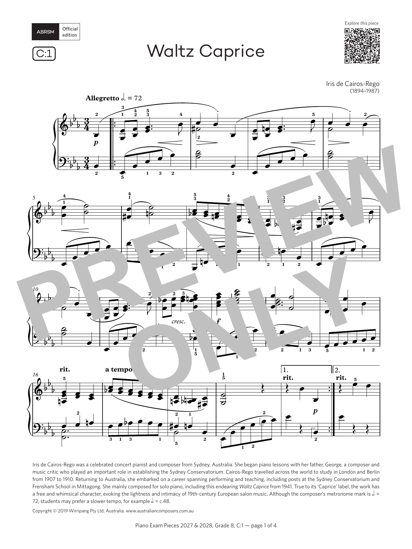 Waltz Caprice (Grade 8, list C1, from the ABRSM Piano Syllabus 2027 & 2028): Piano Solo