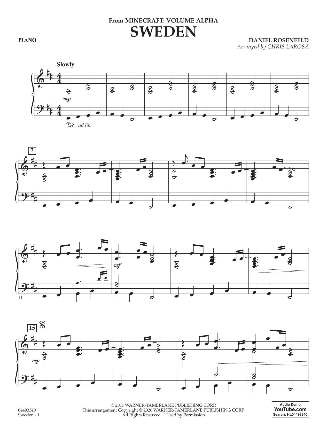 Sweden (from Minecraft: Volume Alpha) - Piano