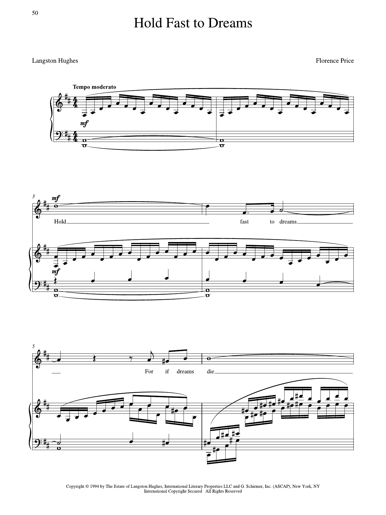 Hold Fast To Dreams (Low Voice): Piano Vocal