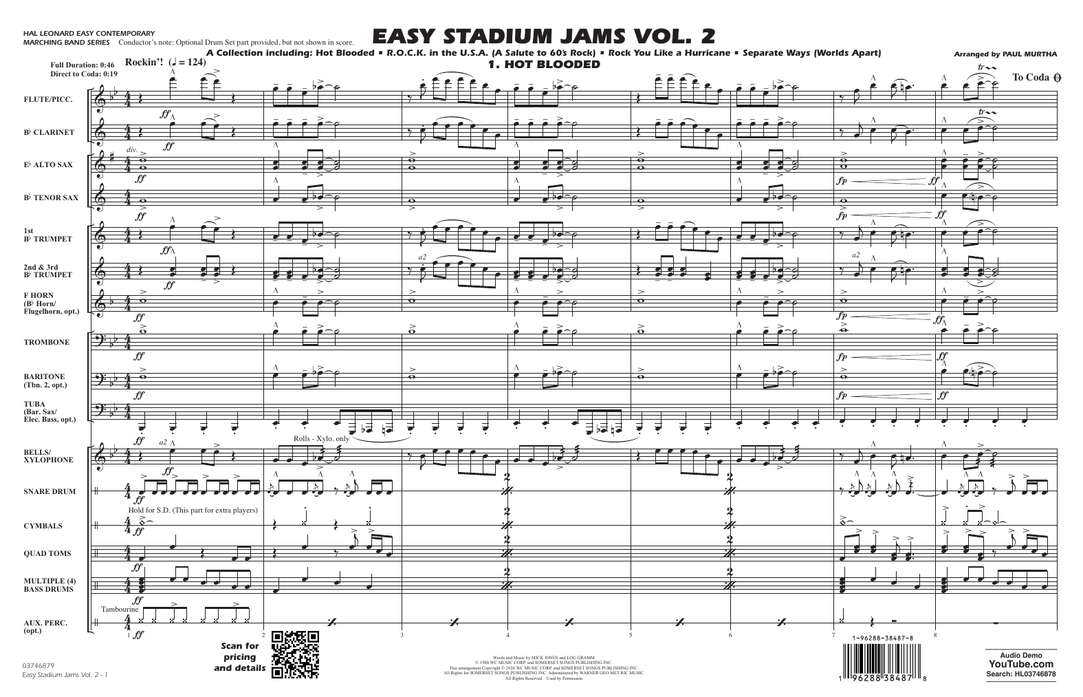 Easy Stadium Jams Vol. 2: Marching Band Conductor Score & Parts