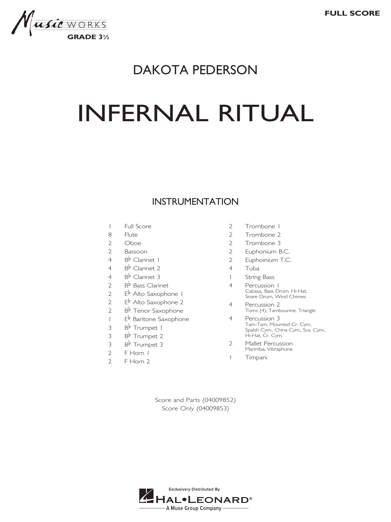 Infernal Ritual: Concert Band Conductor Score & Parts