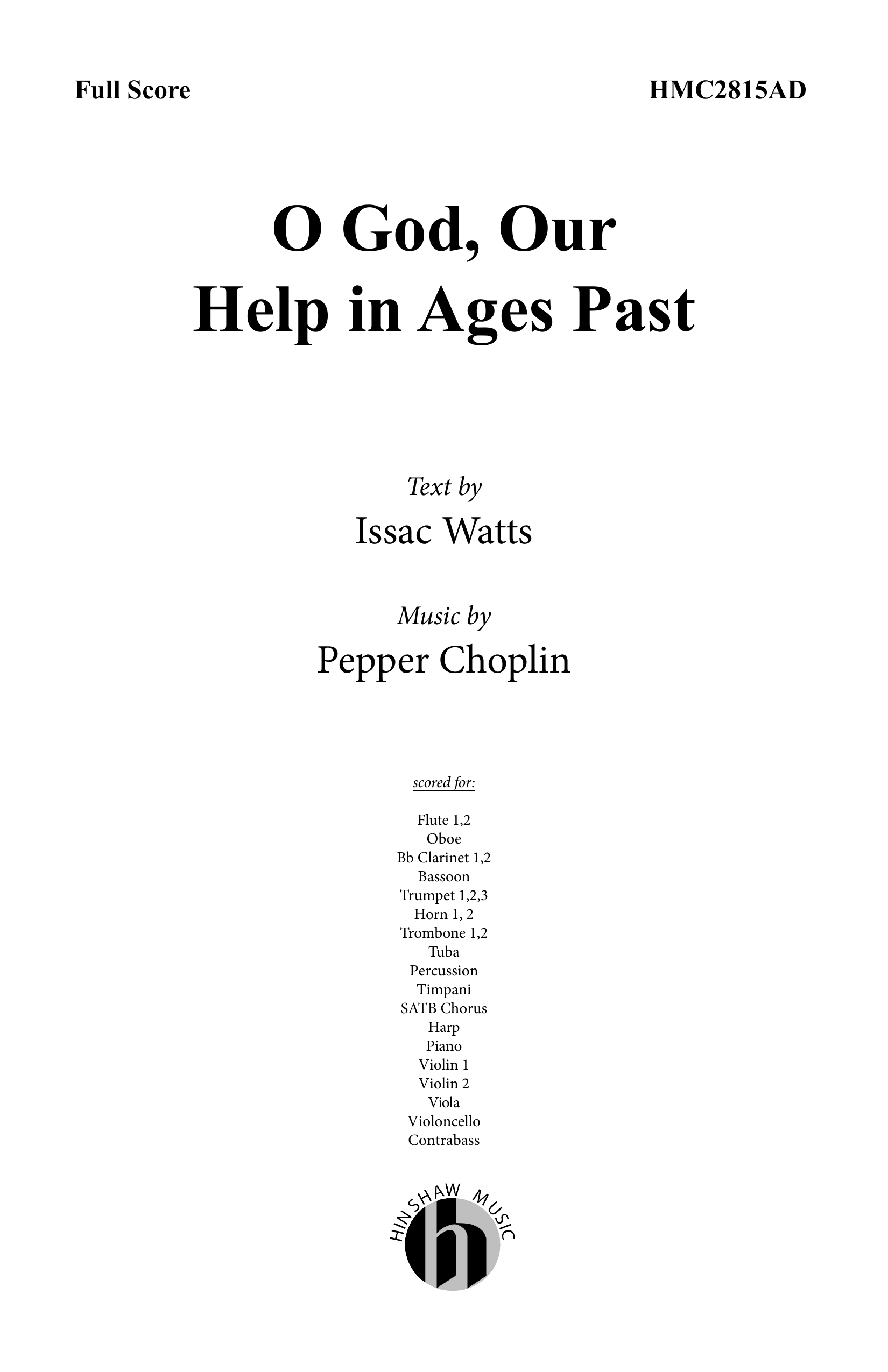 O God Our Help in Ages Past: Choral Instrumental Pak