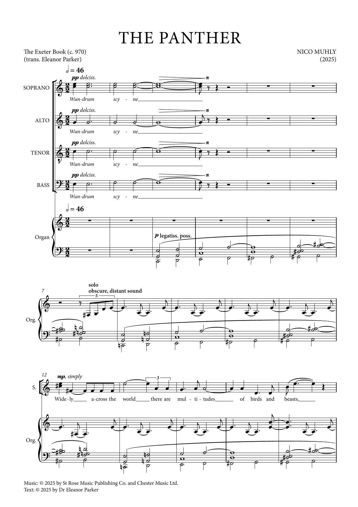 The Panther: SATB Choral Octavo