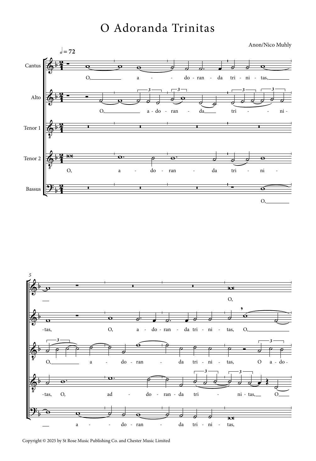 O adoranda trinitas: SATTB Choral Octavo