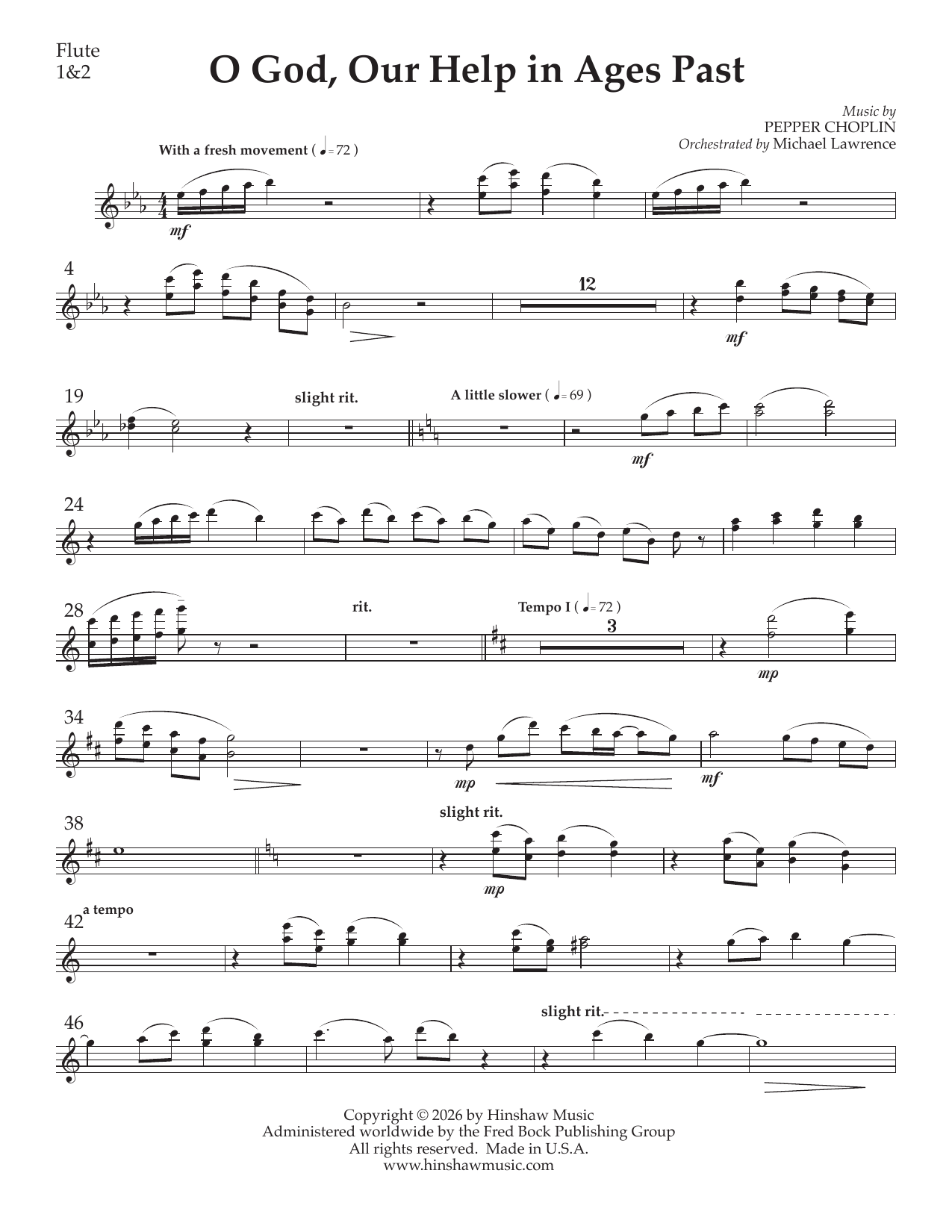 O God Our Help in Ages Past - Flute 1 2: Choral Instrumental Pak