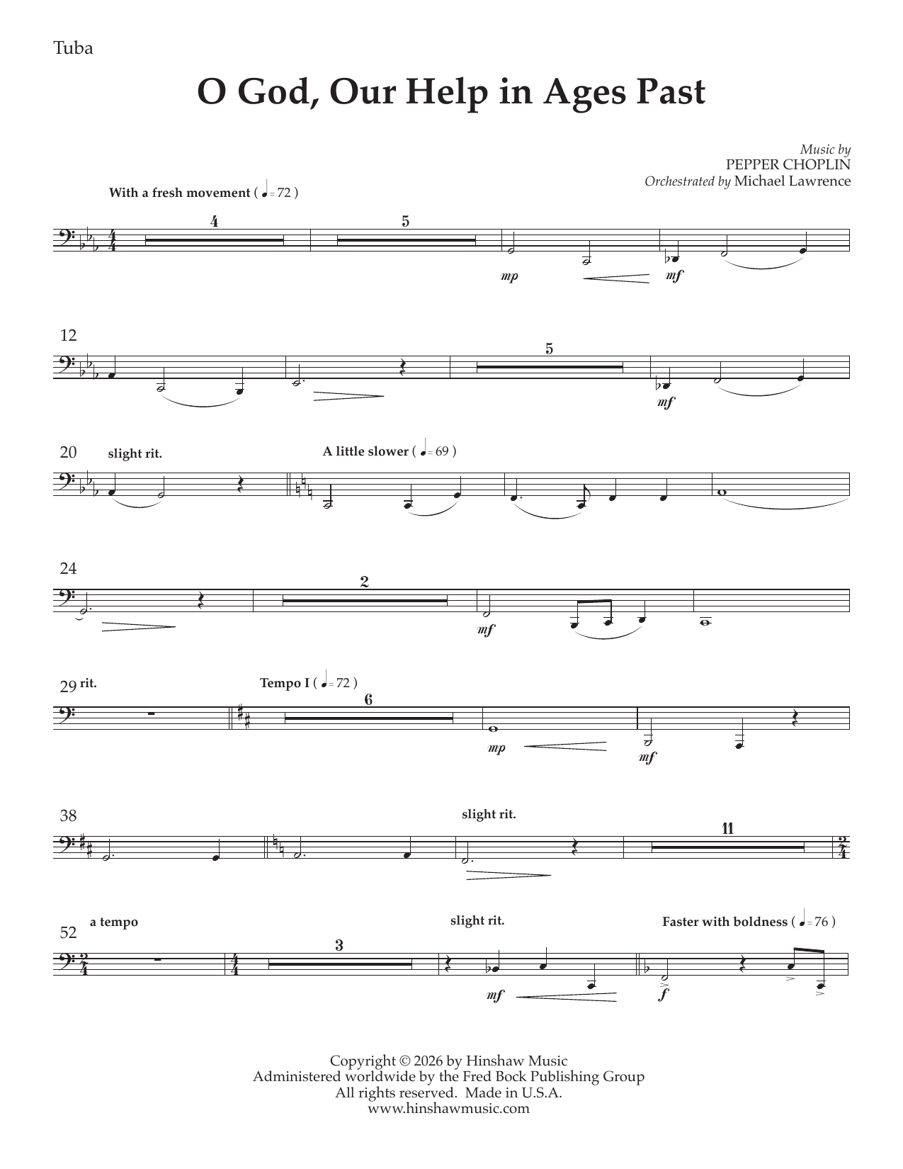 O God Our Help in Ages Past - Tuba: Choral Instrumental Pak