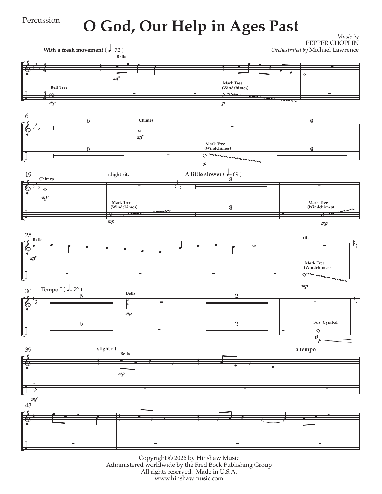 O God Our Help in Ages Past - Percussion: Choral Instrumental Pak